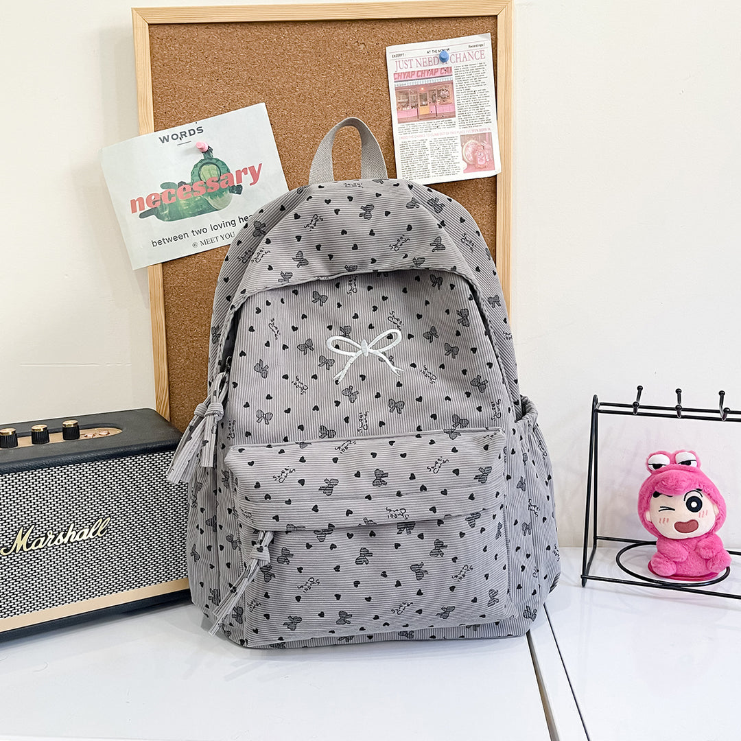 Floral-Patterned Travel Backpack Bowlift