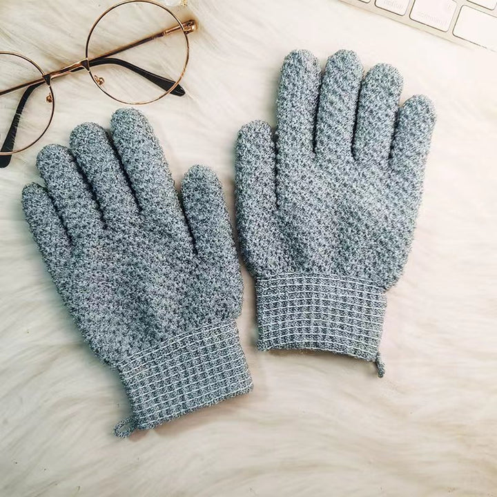 Exfoliating Shower Gloves with Soft Textured Scrub Fabric and Stretchy Elastic Cuff Bowlift