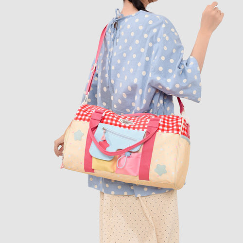 Playful Patterned Travel Duffel Bag Bowlift