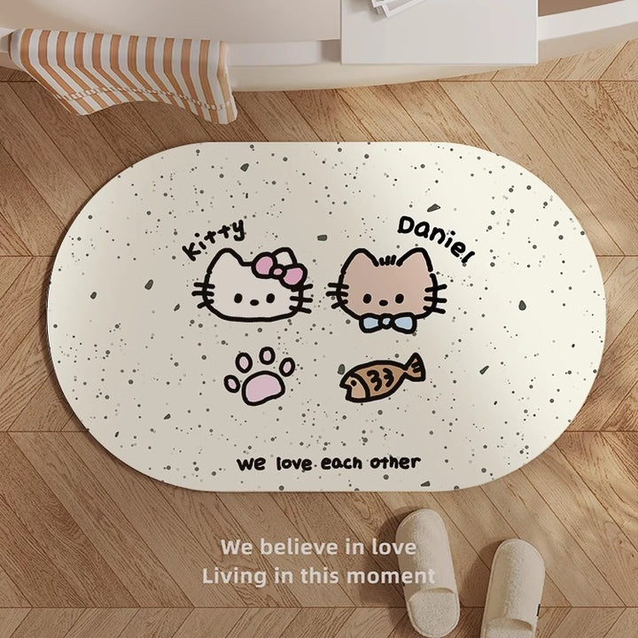 Cute Kitty-Themed Memory Foam Bath Mat Bowlift
