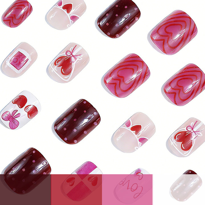 Romantic Heart Pattern Nail Art Bowlift