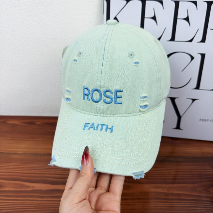 Women's Distressed Graphic Adjustable Cap Bowlift