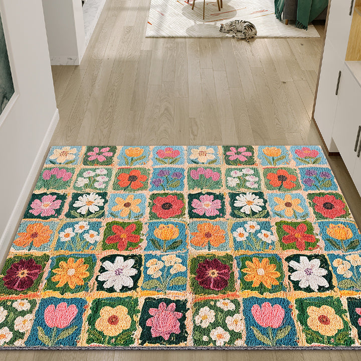 Colorful Floral Patchwork Area Rug Bowlift