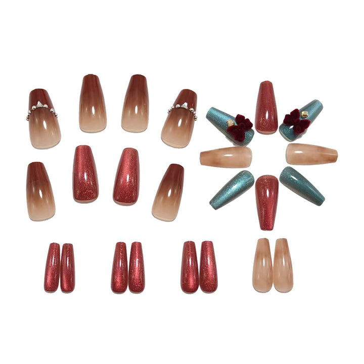 Artificial nails in elegant glamour design Bowlift