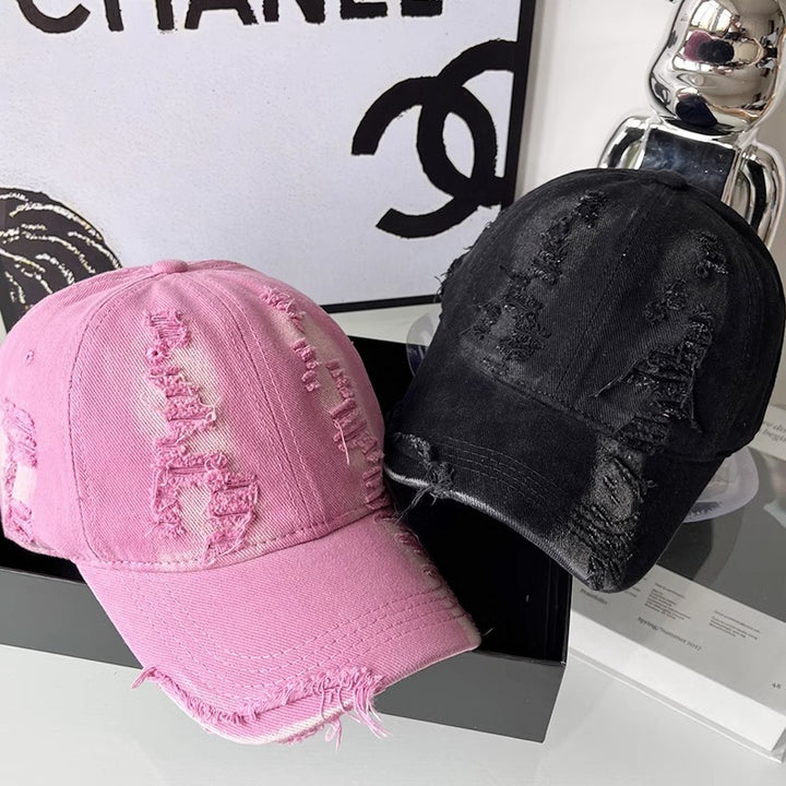 Women's Distressed Vintage-Inspired Baseball Cap Bowlift