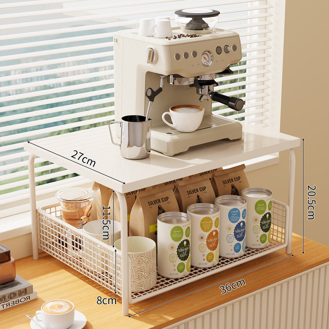Two-Tiered Coffee Machine Display Shelf Bowlift