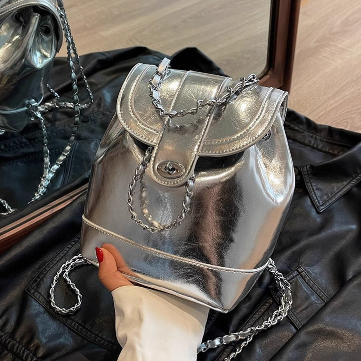 Chic Chain-accented Bucket Handbag Bowlift