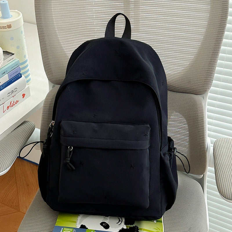 Casual Star-Embellished School Backpack