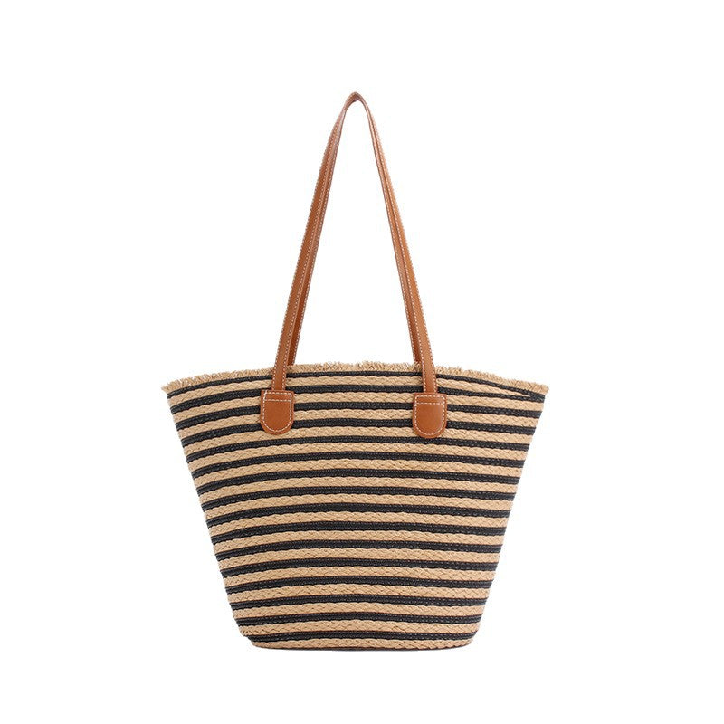 Generous beach bag with leather handles Bowlift