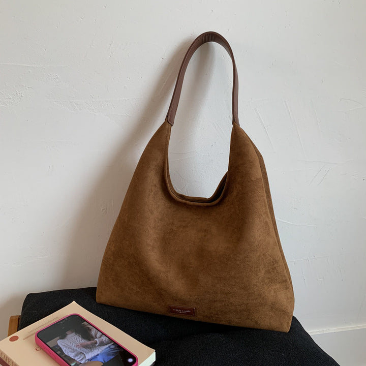 Premium Suede Slouchy Tote Bag Bowlift
