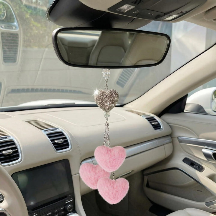 Heart-Shaped Car Rearview Mirror Charm Bowlift