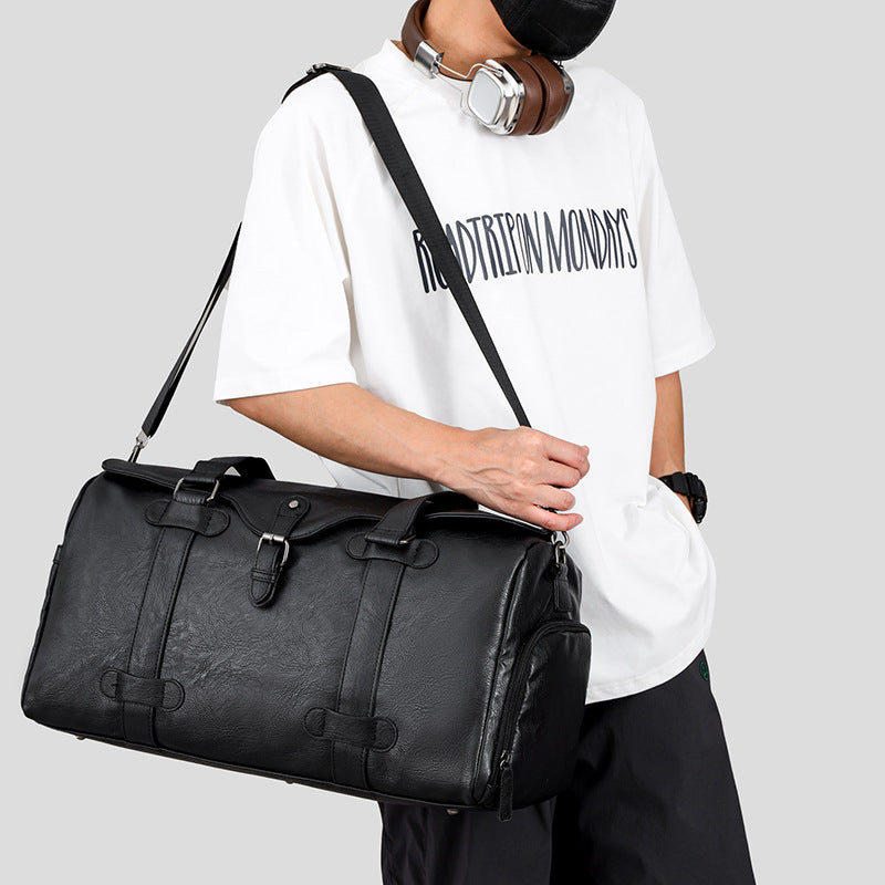 Elegant Genuine Leather Duffel Bag With Versatile Carrying Options Bowlift