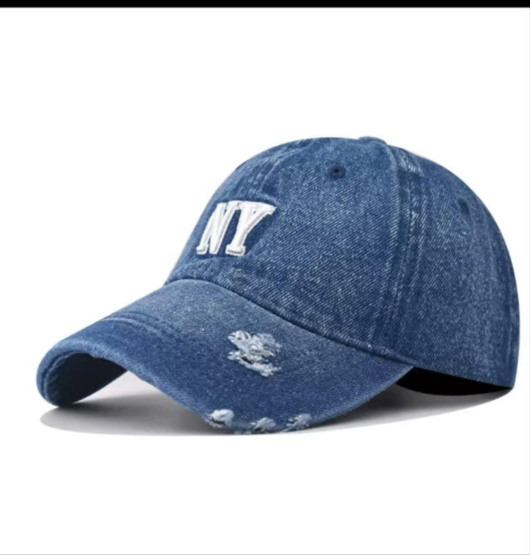 Women's Distressed Denim Baseball Cap Bowlift 1784188163