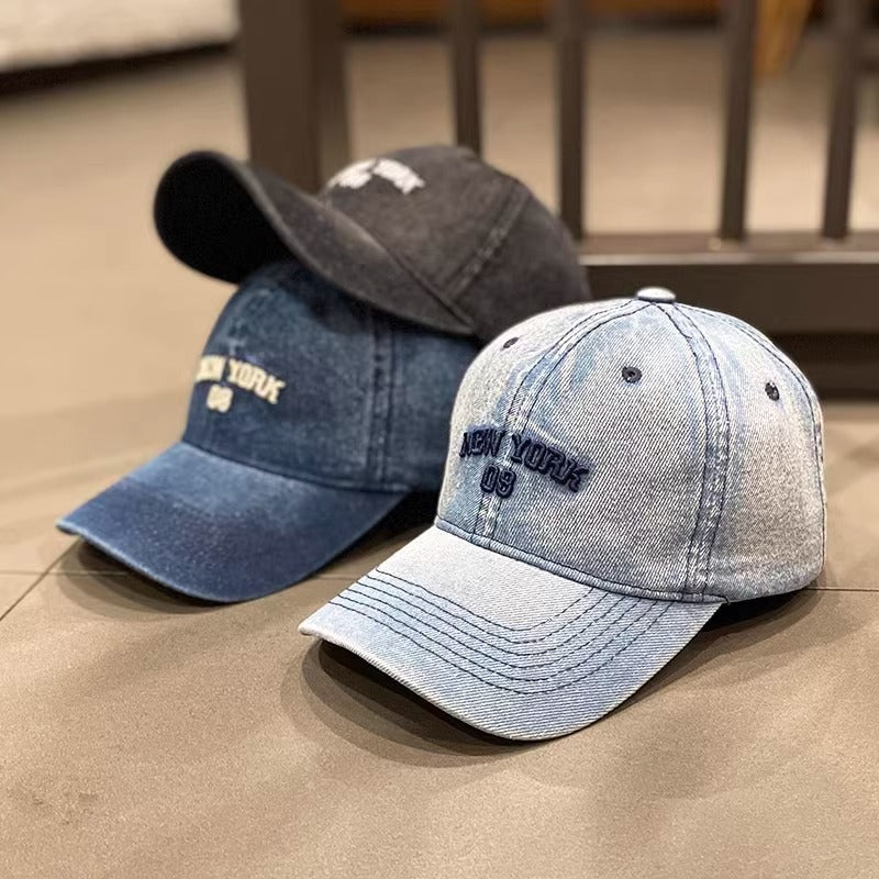 Women's Vintage-Inspired Denim Baseball Cap Bowlift