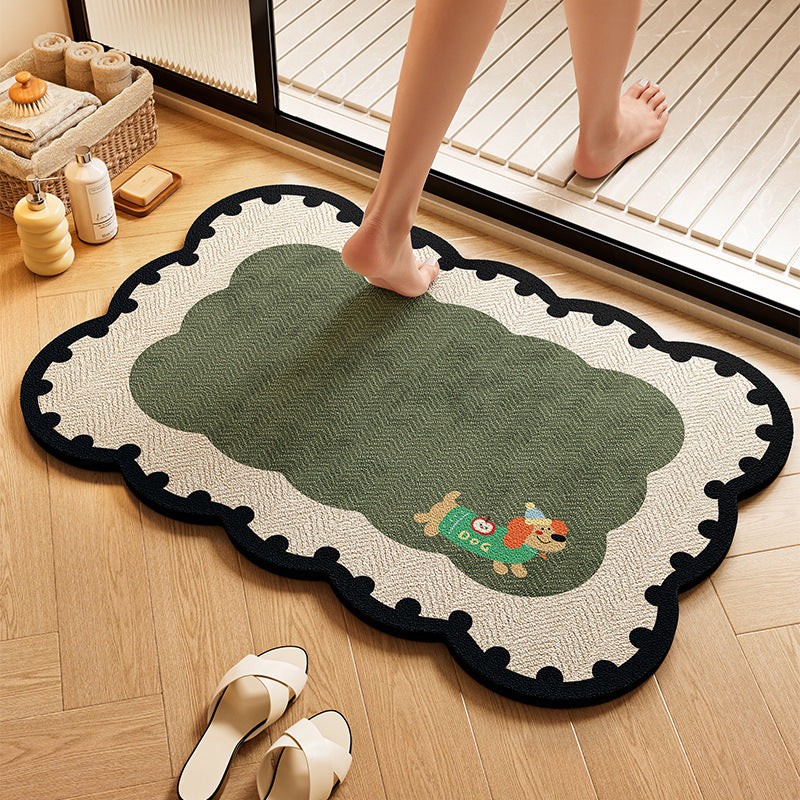 Playful Dog-Themed Bath Rug Bowlift