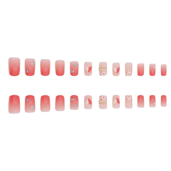 Decorative Press-On Nail Extensions with Gem Accents Bowlift