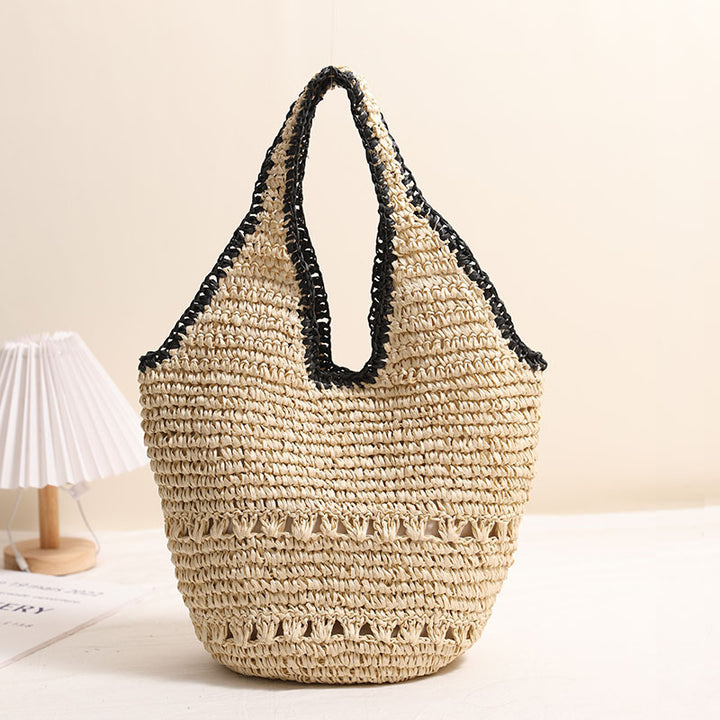 Handmade straw bag with decorative details Bowlift