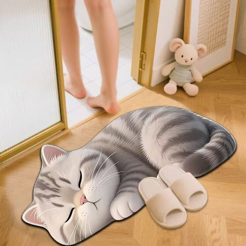 Cat-Themed Memory Foam Bath Mat Bowlift