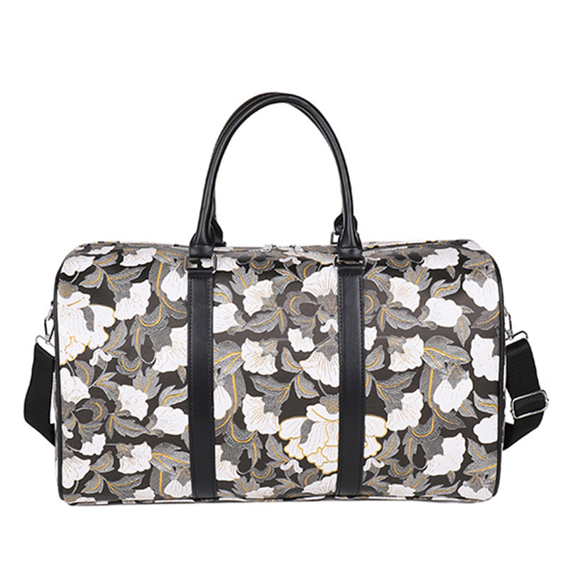 Elegant Floral Print Travel Duffle Bag Bowlift