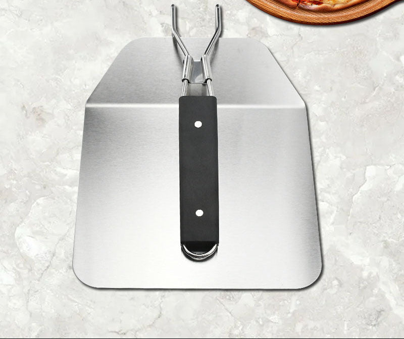 heavy-duty square-edge stainless steel pizza shovel with folding riveted handle Bowlift