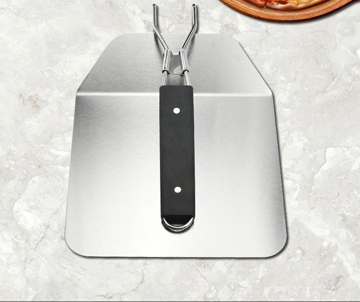 heavy-duty square-edge stainless steel pizza shovel with folding riveted handle Bowlift