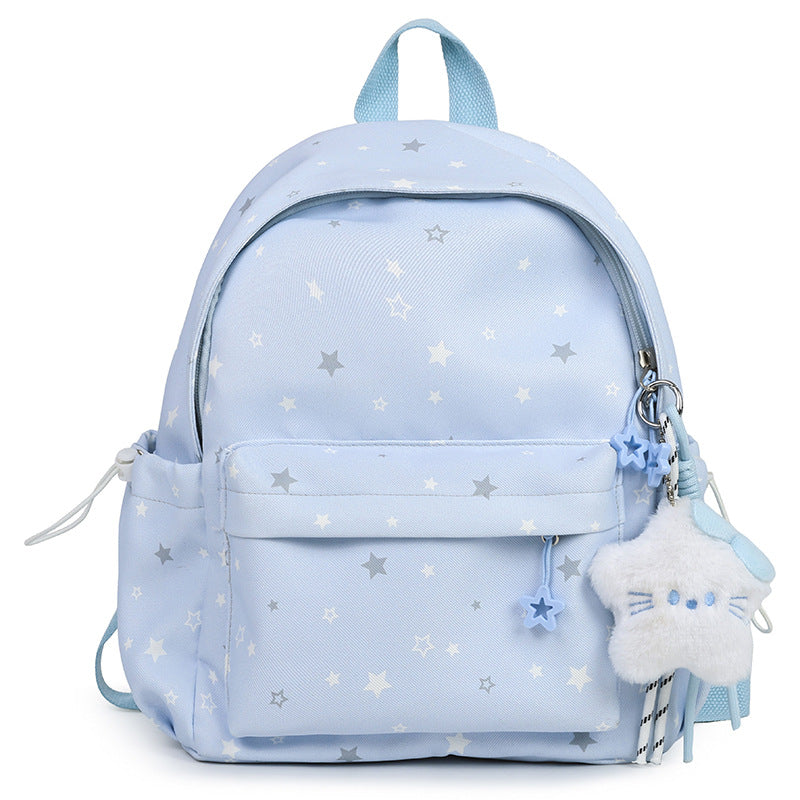Starry Patterned Plush Backpack Bowlift