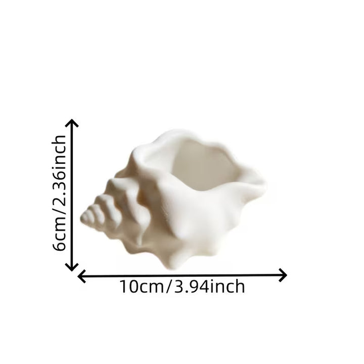 Small Ceramic Conch Shell Bathroom Organizer Bowlift