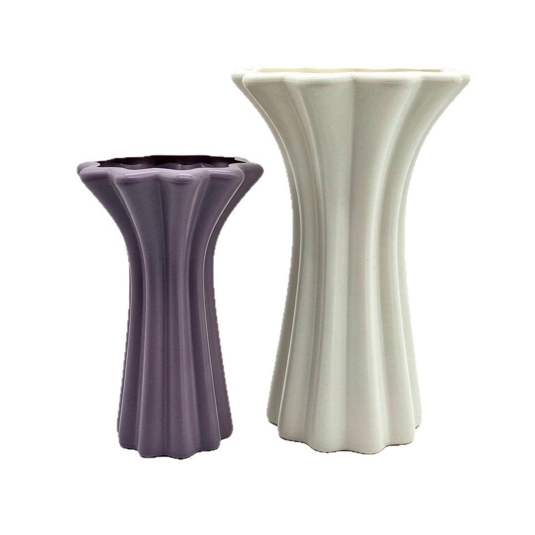 Modern Fluted Ceramic Vase Bowlift