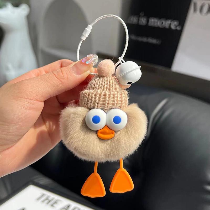 Cute Plush Duck Keychain Accessory Bowlift