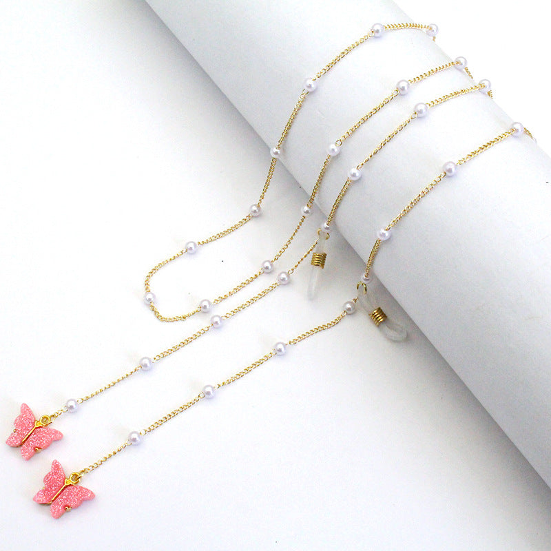 Butterfly-Embellished Eyewear Chain Bowlift