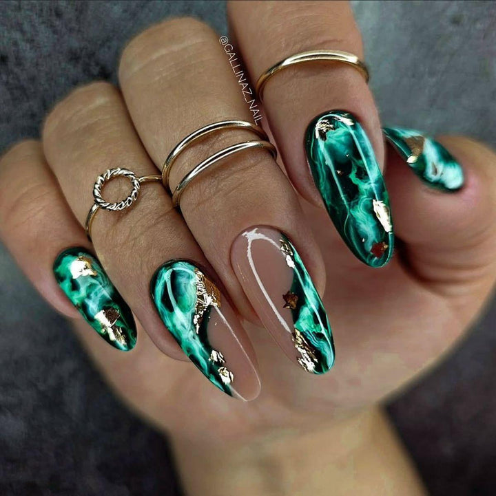 Luxury marble design artificial nails Bowlift
