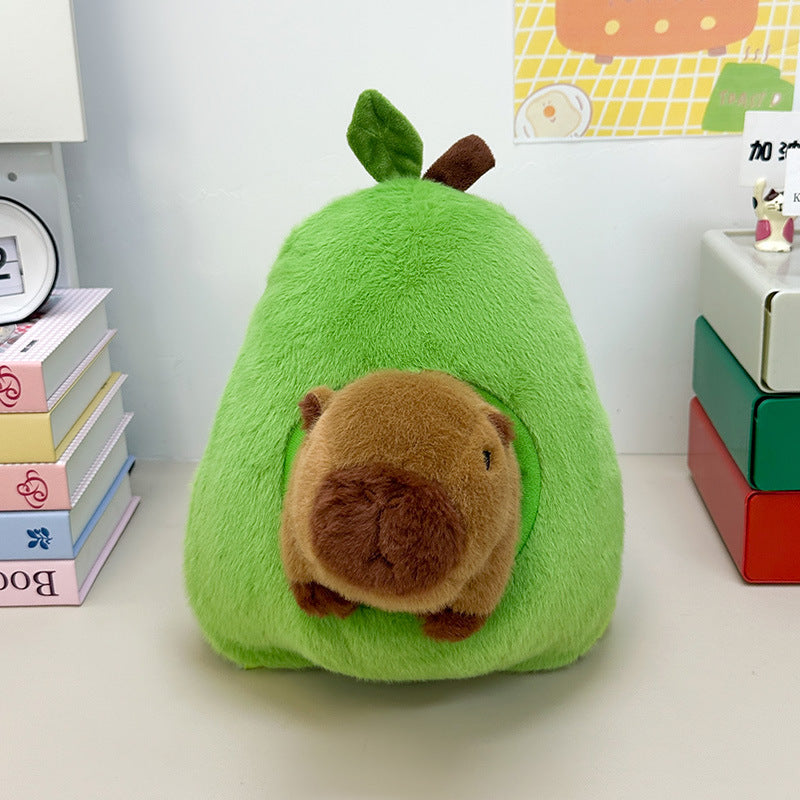 Plush Animal Backpack with Avocado Design Bowlift
