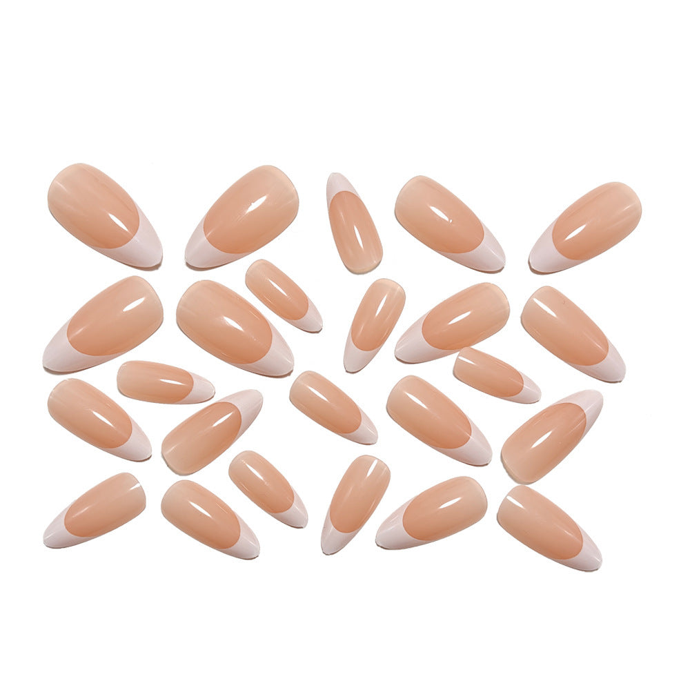 Elegant Artificial Nails in Modern French Tip Design Bowlift
