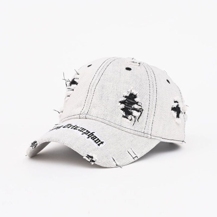 Women's Distressed Denim Cap Bowlift