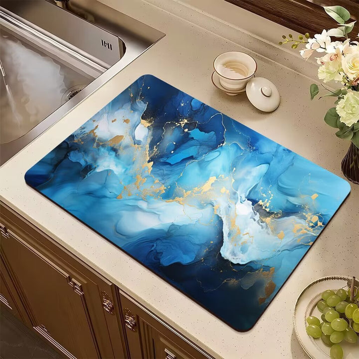 Abstract Non-Slip Kitchen Mat Bowlift