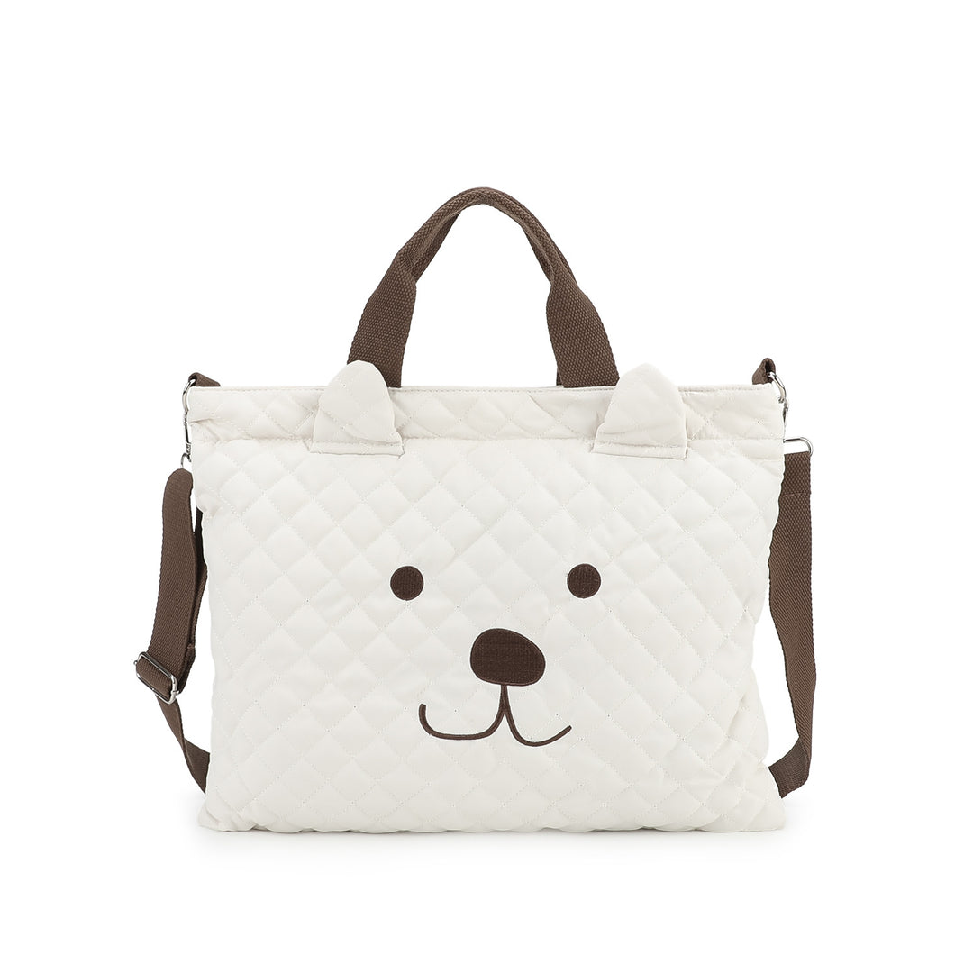 Teddy Bear Motif Tote Bag Bowlift