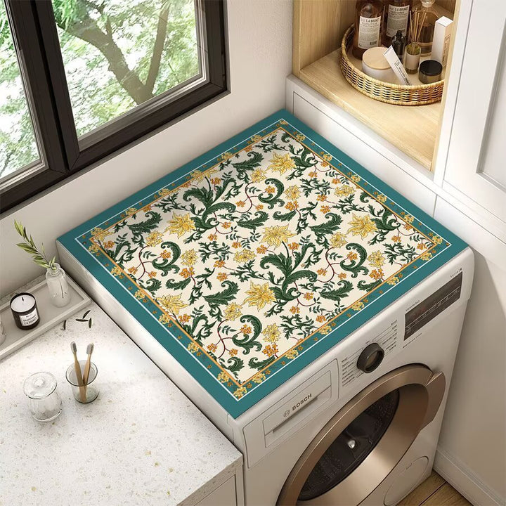 Floral Patterned Laundry Room Top Cover Bowlift