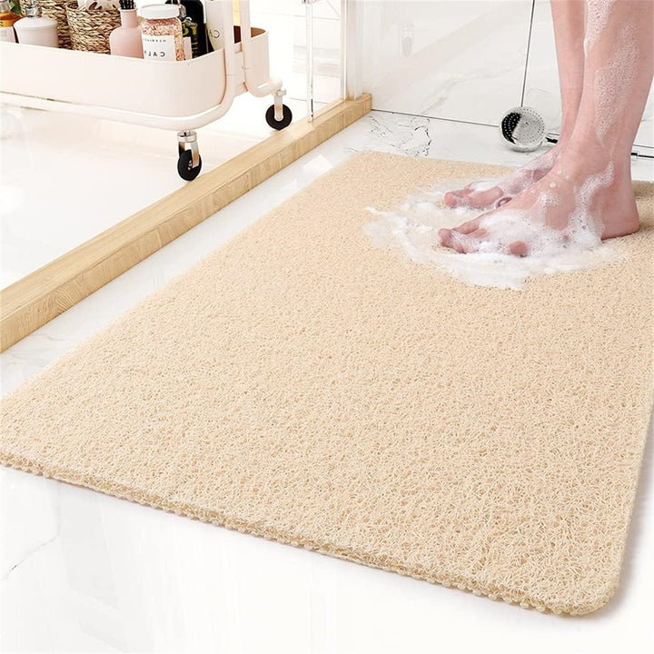 Ultra-absorbent quick-dry textured shower mat with non-slip backing Bowlift