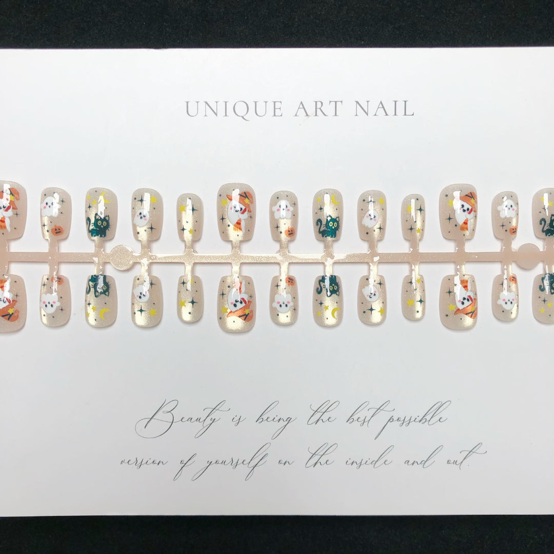 Halloween-Themed Decorative Press-On Nail Set
