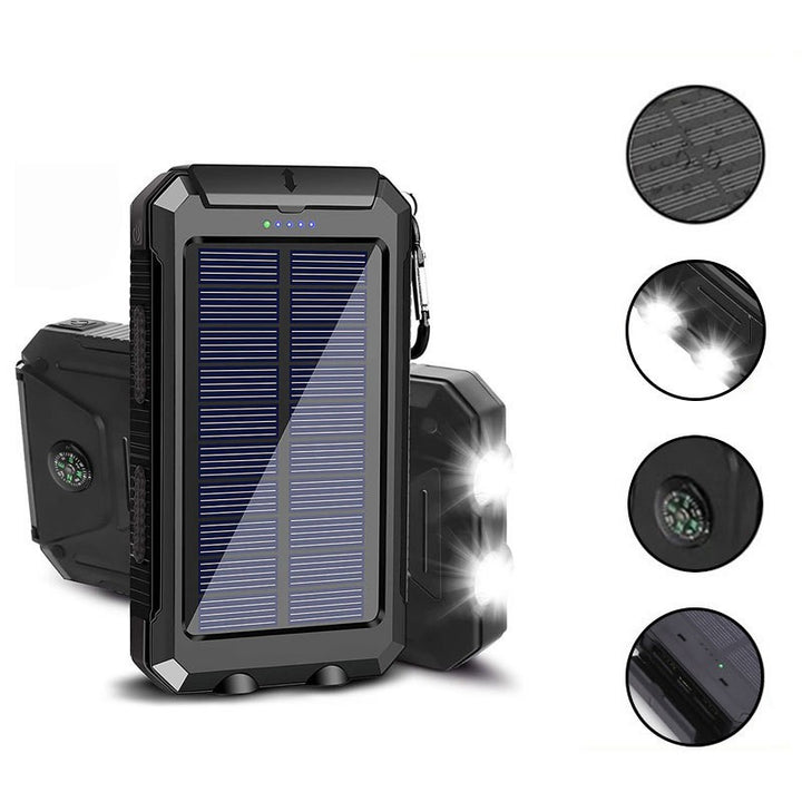 Solar Powerbank with Integrated LED Light and Compass Bowlift
