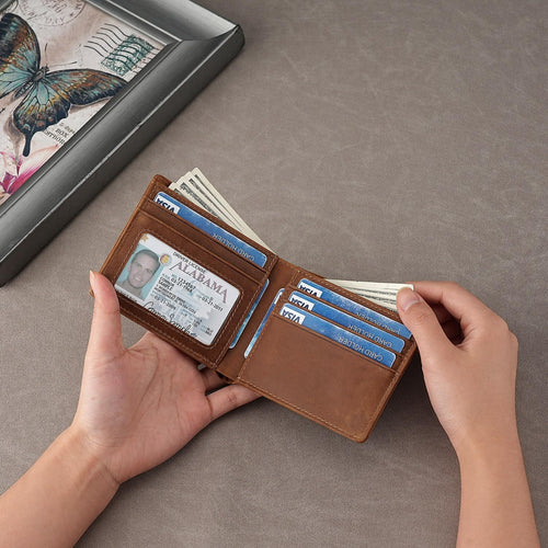 RFID-Blocking Leather Wallet Bowlift