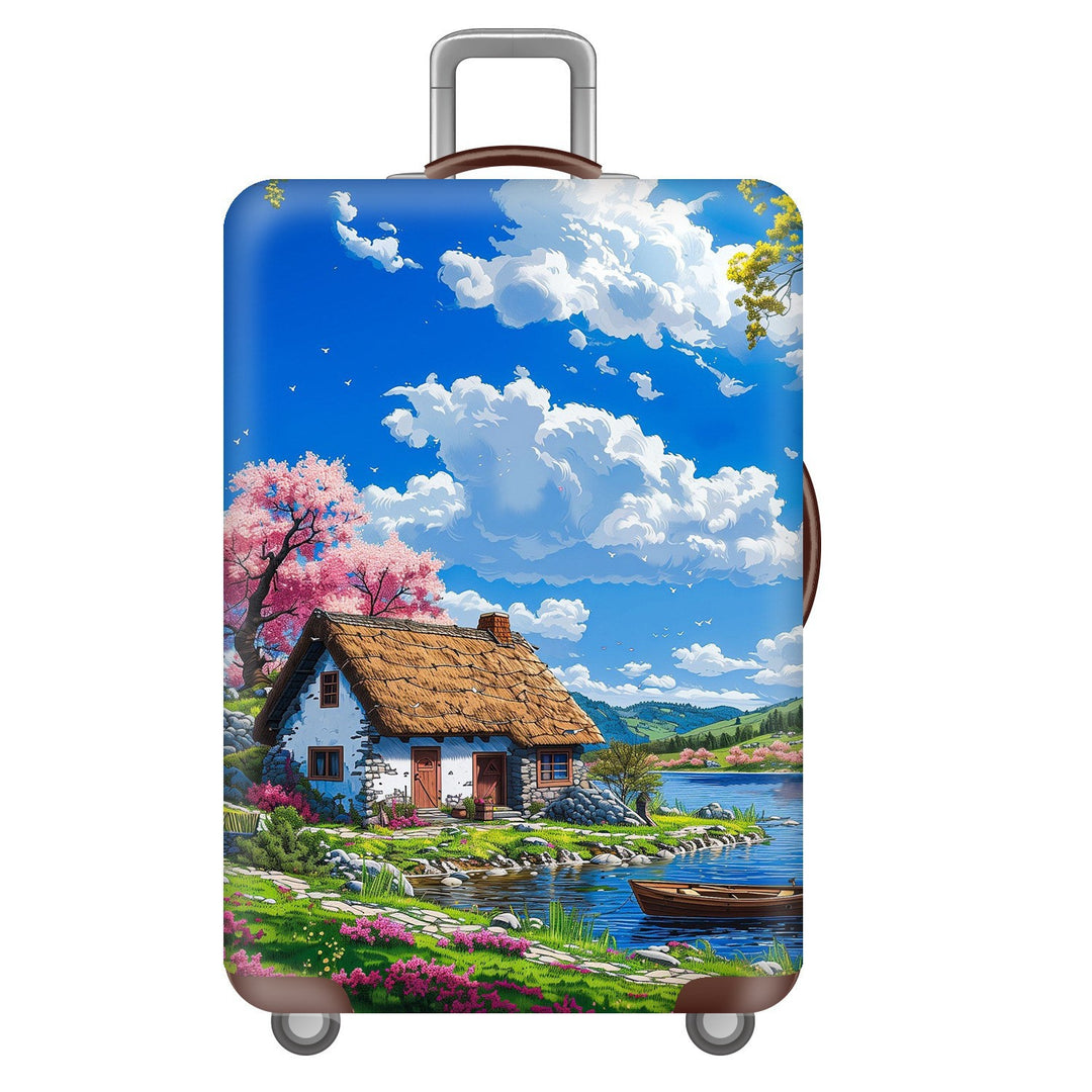 Unisex Hard Shell Suitcase with Dreamy Landscape Design Bowlift