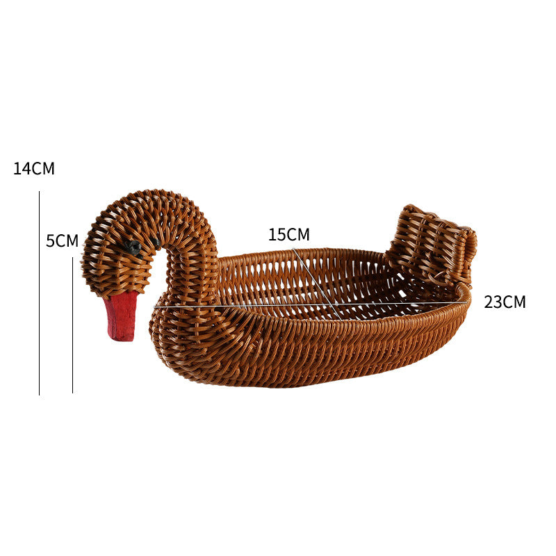 Decorative Woven Duck-Shaped Storage Basket Bowlift