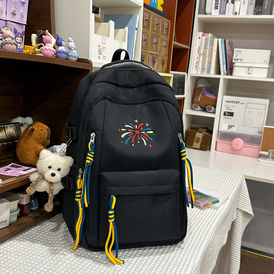 Backpack with Colorful Decorations and Innovative Compartments Bowlift