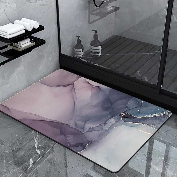 Luxury Marble-Effect Bath Mat Bowlift