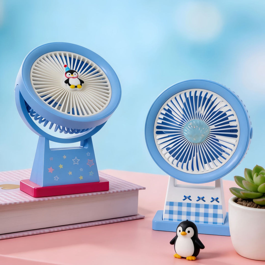 Portable Table Fan with Ergonomic Design and USB Port Bowlift