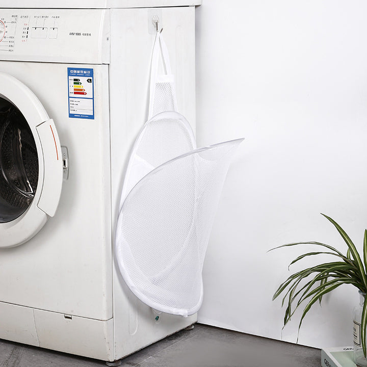 Hanging Mesh Laundry Storage Bag With Breathable Net And Hook Loop