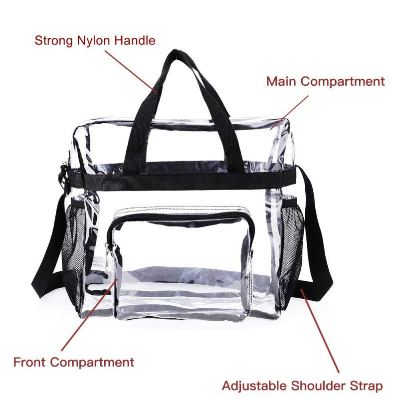 Transparent Handbag with Textured Design Bowlift