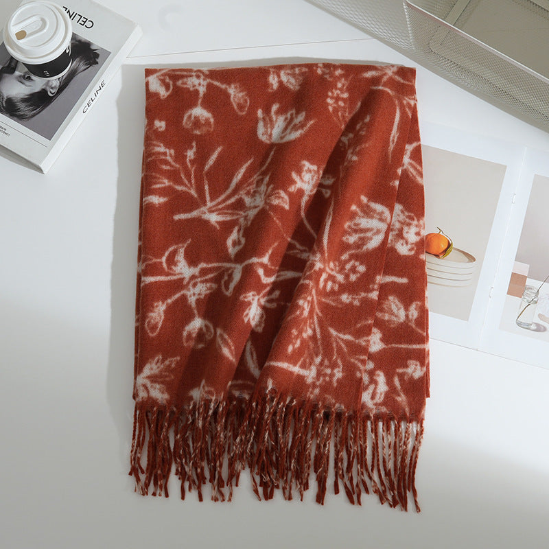 Women's Floral Patterned Scarf Bowlift