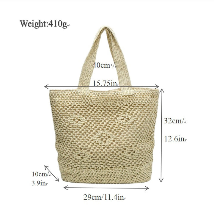 Large macrame bag with leather accents Bowlift